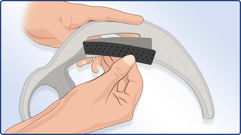 Application instructions Masalo cuff MED - use of the silicone strip against slipping of the upper arm belt