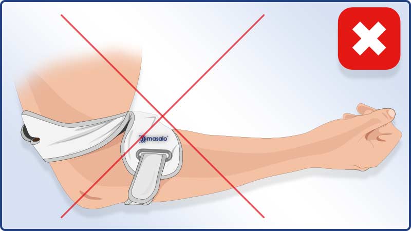 Application instructions Masalo Cuff MED - Incorrectly applied