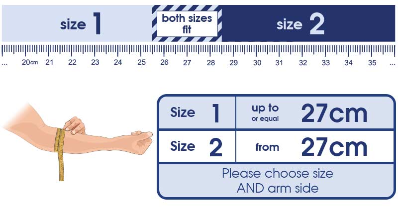 Size chart Masalo cuff drawing